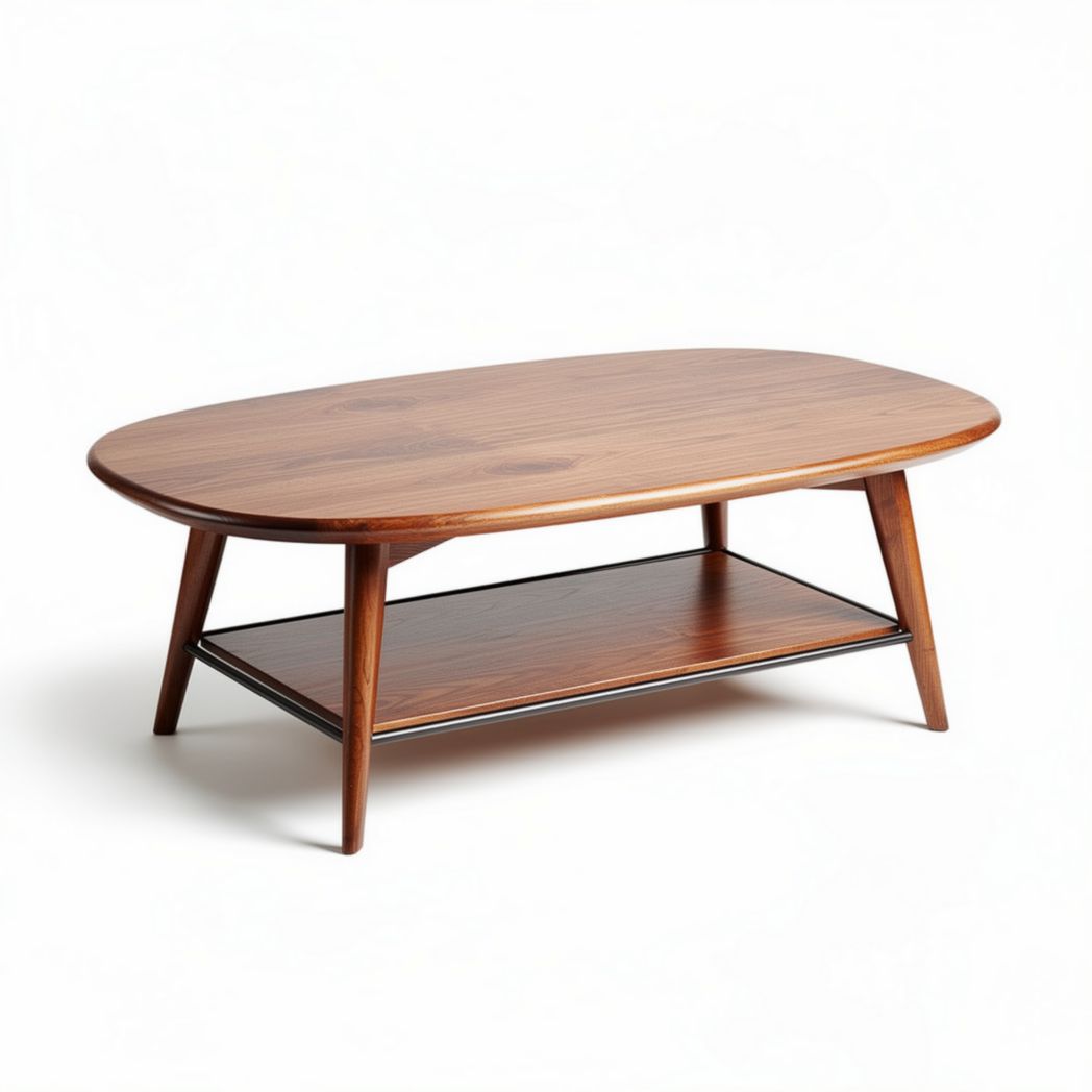 Tavolino da caffè in legno con ripiano inferiore per soggiorno – 120 x 60 x 40 cm