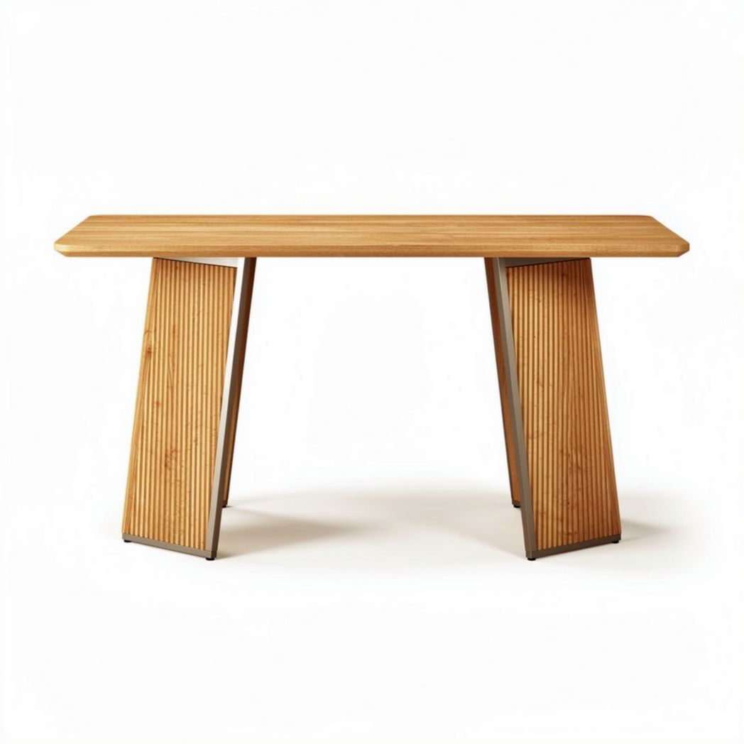 Tavolo rettangolare in legno e metallo per sala da pranzo – 150 x 70 x 75 cm