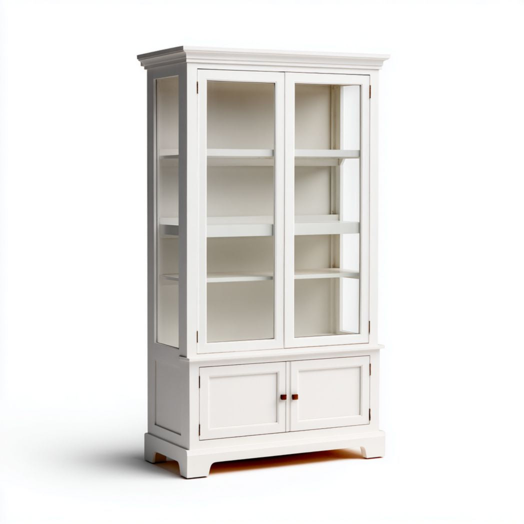Mobile vetrina in legno di bambù per soggiorno – 80 x 40 x 180 cm