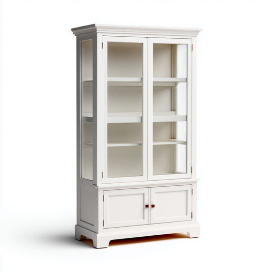 Mobile vetrina in legno di bambù per soggiorno – 80 x 40 x 180 cm