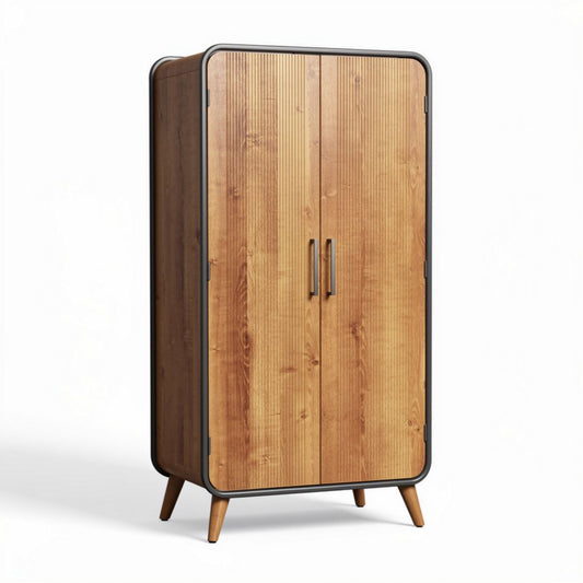 Armadio in legno con finitura naturale per camera da letto – 80 x 40 x 160 cm