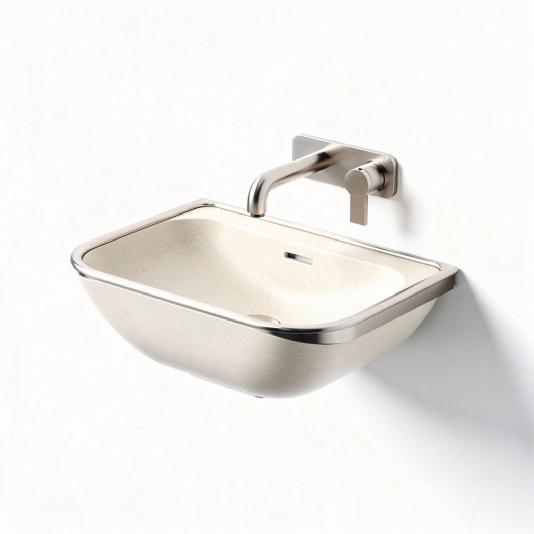 Lavabo da parete in ceramica per bagno – 40 x 30 x 15 cm