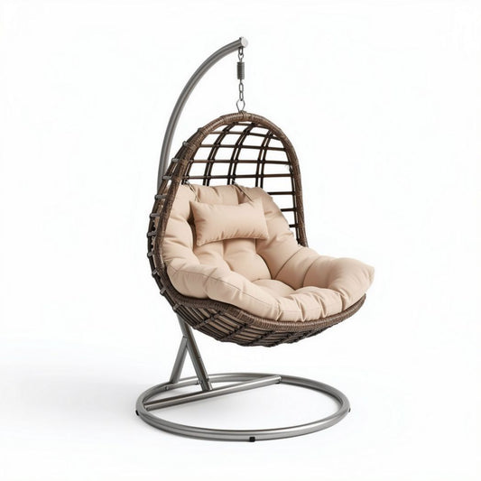 Poltrona sospesa in rattan per interni ed esterni – 80 x 80 x 120 cm