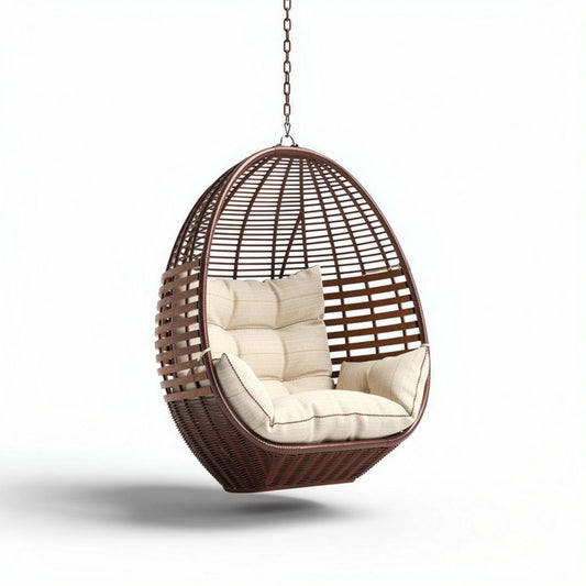 Sospensione per esterni in rattan con cuscini per relax – 100 x 80 x 90 cm